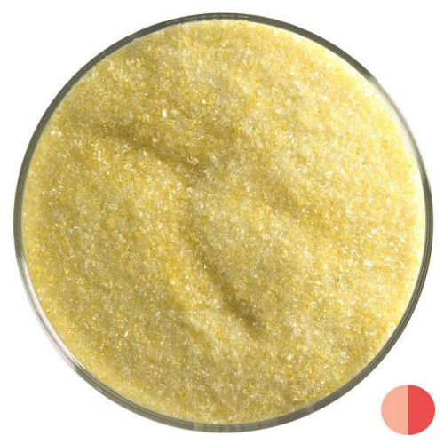 BU112091F- Bullseye Frit Fine Yellow Transparent 5oz Jar - 90 COE