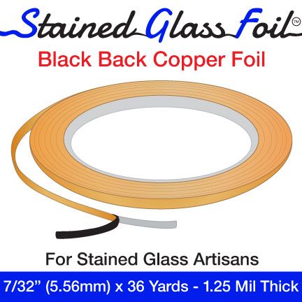 12581-Stained Glass Foil Black Back 7/32 1.25 Mil - Rainbow Art Glass -  Distributor of Art Glass and Related Supplies Since 1960