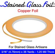 12568-Stained Glass Foil Copper 3/16" 1.25 Mil