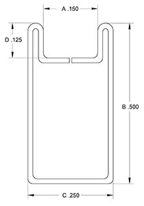 2094CS-Case Cascade 1/2" Flat U Zinc Came #ZB-2520 