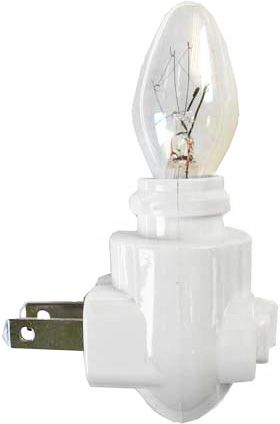 35693-White Night Light w/4 Watt Bulb