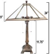 31000- 15" Dia. Metal Panel Lamp Base Kit, Antique Bronze Finish with Gold Highlts, 24"