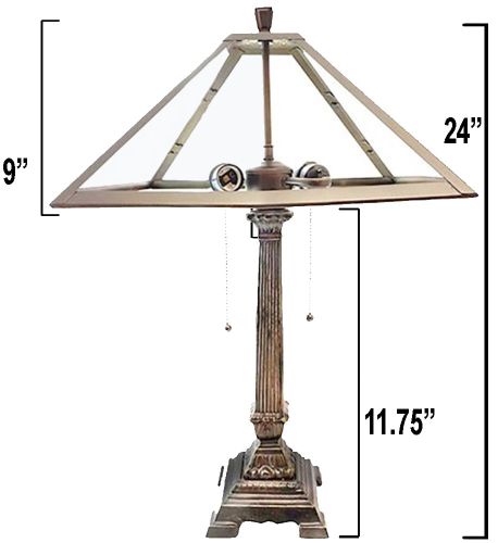 31000- 15" Dia. Metal Panel Lamp Base Kit, Antique Bronze Finish with Gold Highlts, 24"