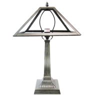 31002- 12" Dia.Metal Panel Lamp Base Kit, Antique Bronze Finish & Gold Hghlts, 18.75" Tall