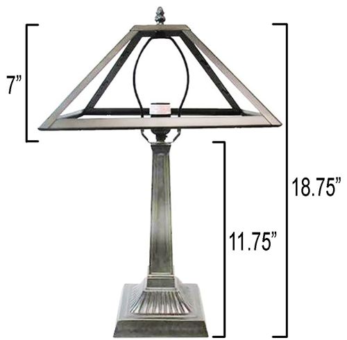 31002- 12" Dia.Metal Panel Lamp Base Kit, Antique Bronze Finish & Gold Hghlts, 18.75" Tall