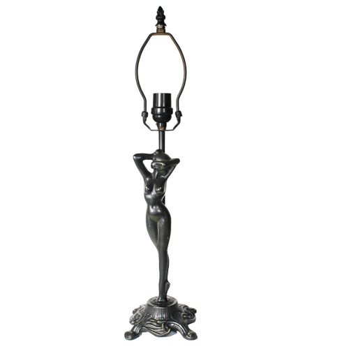 31900- Aphrodite Metal Lamp Base, Antique Bronze Finish with Gold Highlts, 20.5" Tall