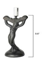 31903- Anthea Fan Metal Lamp Base, Antique Bronze Finish With Gold Highlts, 9.6" Tall