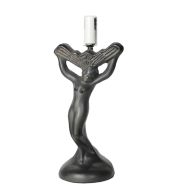 31903- Anthea Fan Metal Lamp Base, Antique Bronze Finish With Gold Highlts, 9.6" Tall