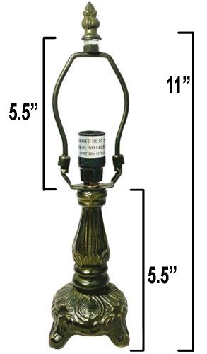 32008-Grecian Metal Lamp Base, Antique Bronze Finish With Gold Highlts, 11"