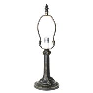 32010- Gothic Metal Lamp Base, Antique Bronze Finish With Gold Highlts, 12" Tall