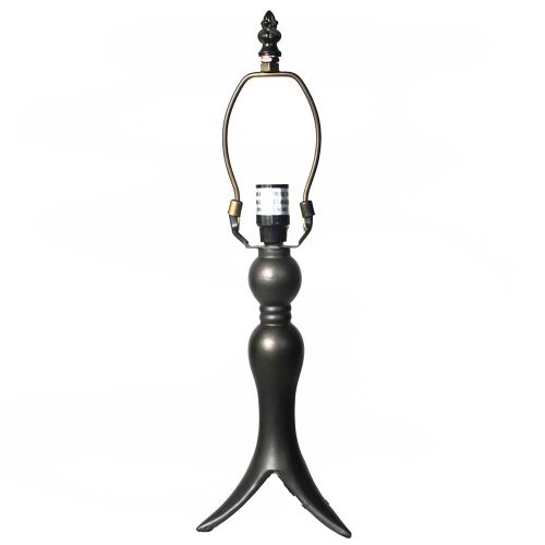 32012- Clusiana Metal Lamp Base, Antique Bronze Finish With Gold Highlts, 15" Tall