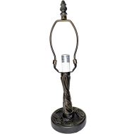 32013- Twisted Dragonfly Metal Lamp Base, Antique Bronze Finish & Gold Hghlts, 12" Tall