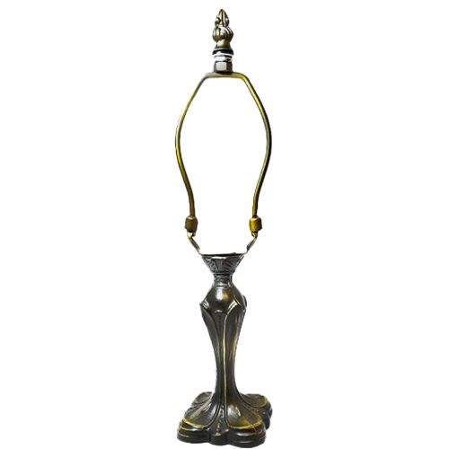 32016- Tulip Metal Lamp Base, Antique Bronze Finish With Gold Highlts, 12" Tall