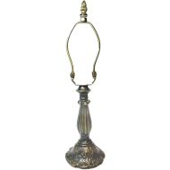 32017- Lily Metal Lamp Base, Antique Bronze Finish With Gold Highlts, 13" Tall