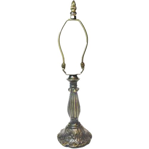 32017- Lily Metal Lamp Base, Antique Bronze Finish With Gold Highlts, 13" Tall