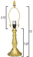 32017G- Lily Metal Lamp Base, Bright Gold Finish, 13" Tall