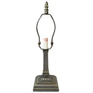 32018- Mission Metal Lamp Base, Antique Bronze Finish With Gold Highlts, 12" Tall
