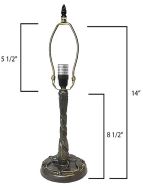 32020- Twisted Dragonfly Metal Lamp Base, Antique Bronze Finish With Gold Highlts, 14" Tall