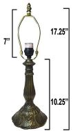 32043- Lily Metal Lamp Base, Antique Bronze Finish With Gold Highlts, 17.25"
