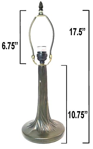 32044- Tree Trunk Metal Lamp Base, Dark Bronze Finish with Gold Highlts, 17.5"