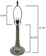 32044- Tree Trunk Metal Lamp Base, Antique Bronze Finish With Gold Highlts, 17-1/2" TalI