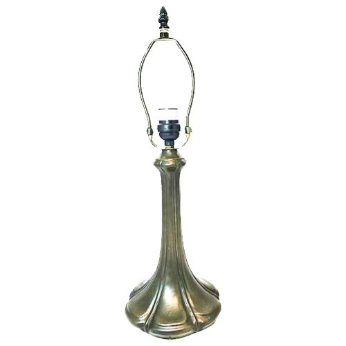 32045- Nouveau Petal Metal Lamp Base, Antique Bronze Finish & Gold Hghlts, 17.25" Tall