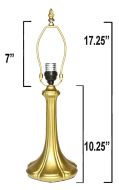 32045G- Nouveau Petal Metal Lamp Base, Bright Gold Finish. 17.25" 