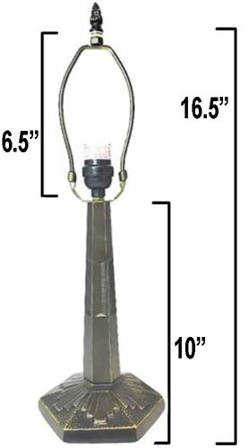 32047- Baroque Metal Lamp Base, Antique Bronze Finish With Gold Highlts, 16.5"