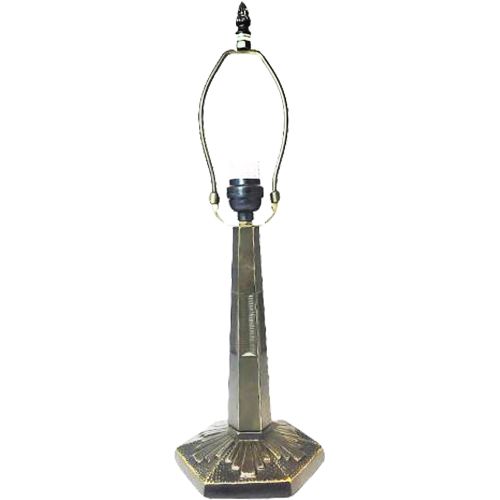 32047- Baroque Metal Lamp Base, Antique Bronze Finish With Gold Highlts, 16.5" Tall