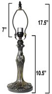 32049- Bysantine Metal Lamp Base, Antique Bronze Finish With Gold Highlts, 17.5"