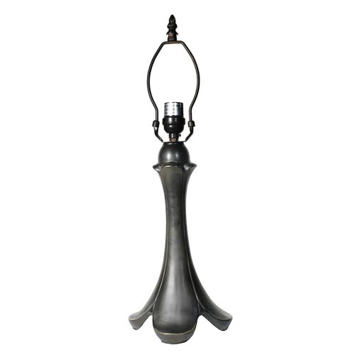 32052- Tulipa Metal Lamp Base, Antique Bronze Finish With Gold Highlts, 20" Tall