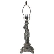 32061- Poseidon Metal Lamp Base, Antique Bronze Finish With Gold Highlts, 21" Tall