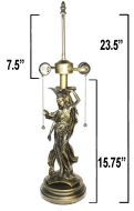32063- Lady Metal Lamp Base, Dark Bronze Finish with Gold Highlts. 23.5" 