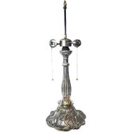 32071- Lily Metal Lamp Base, Antique Bronze Finish With Gold Highlts, 22" Tall