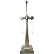 32080- Mission Metal Lamp Base, Antique Bronze Finish With Gold Highlts, 21-1/4" Tall