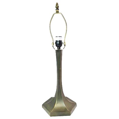 32081-Contemporary Metal Lamp Base, Antique Bronze Finish With Gold Highlts, 19-1/4" Tall