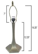 32081-Contemporary Metal Lamp Base, Antq.Bronze Finish With Gold Highlts, 19-1/4" Tall