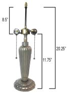 32086- Erin Metal Lamp Base, Antique Bronze Finish With Gold Highlts, 20-1/4" Tall