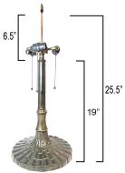 32087- Orca Lamp Base, Antique Bronze Finish With Gold Highlts, 25-1/2" Tall