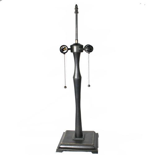 32090- Doric Lamp Base, Antique Bronze Finish With Gold Highlts, 25" Tall