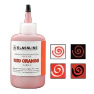 46089-Glassline Bottle Pen Red Orange