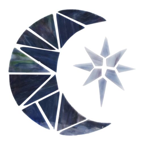 43633- Pre-Cut Stained Glass Crescent Moon