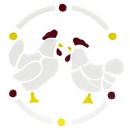 43634- Pre-Cut Stained Glass Chickens