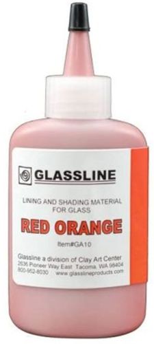 46089-Glassline Bottle Pen Red Orange