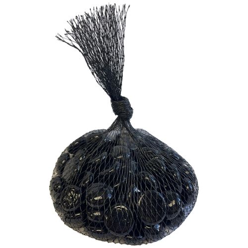 61012-9/16" Black Opal Flat Glass Nuggets 12oz. Bag