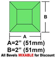 63263-Lt. Green Square Bevel 2"