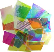 74566-1/2lb. CBS Dichroic Glass Jewelry Pack Thin Clear 96 COE