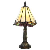 83130 - Grape Boudoir Stained Glass Lamp with Satin Bronze Finish Base