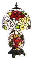 83143 - Double Rose Stained Glass Lamp