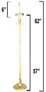85002G- Pedestal Floor Metal Lamp Base, Bright Gold Finish, 62" 